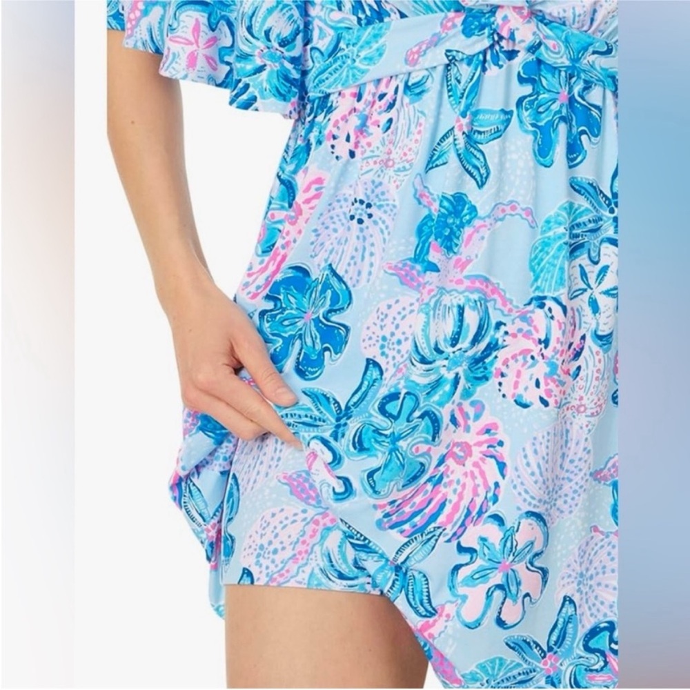 NWT Lilly Pulitzer Minka Skirted Romper Bahamas Beachcomber Print Blue Size L - Picture 3 of 10